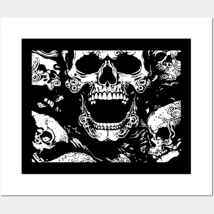 gothic skulls Posters and Art